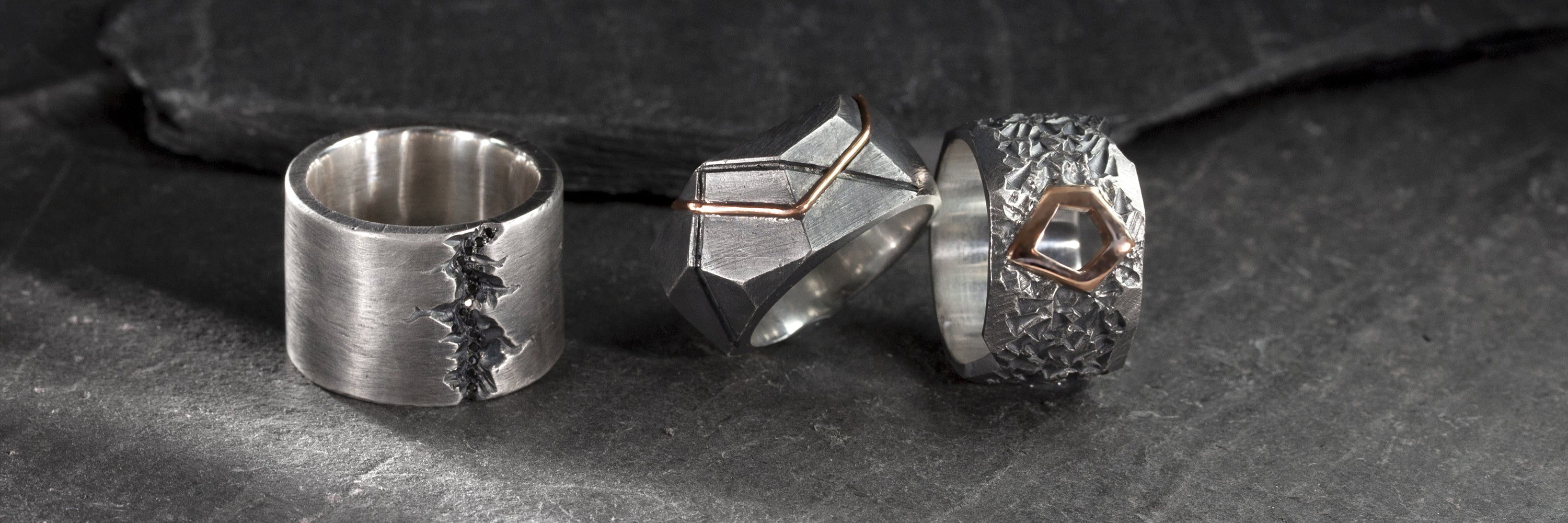 Bagues en argent et or pour homme