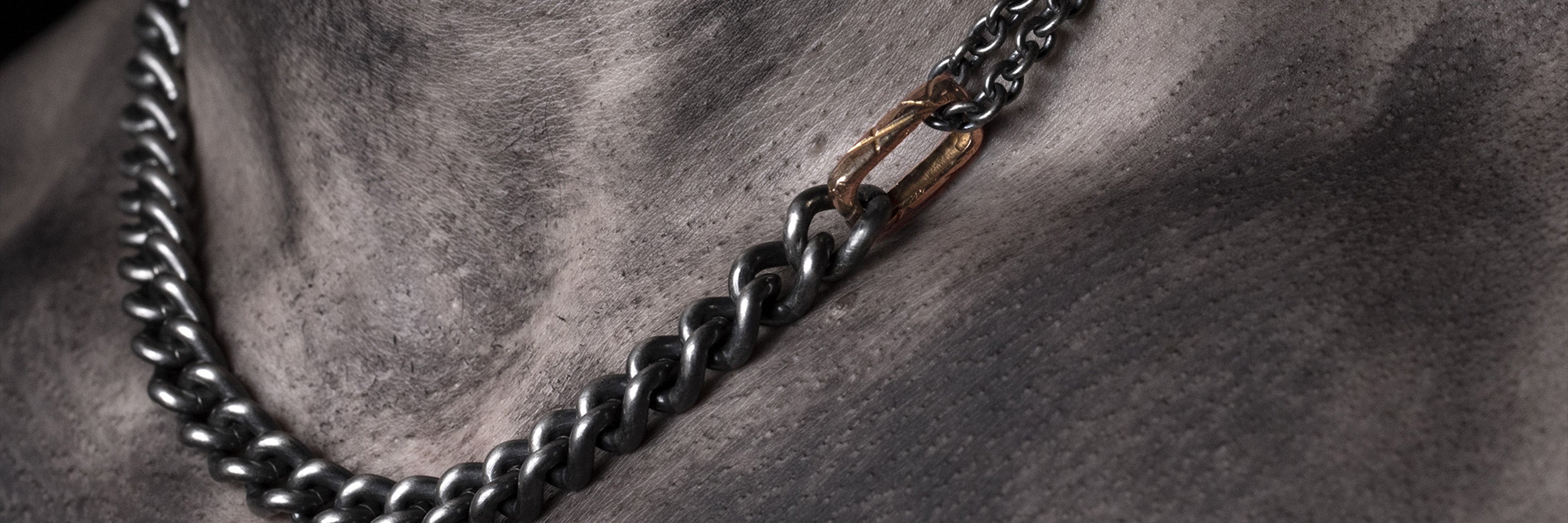 collier argent homme