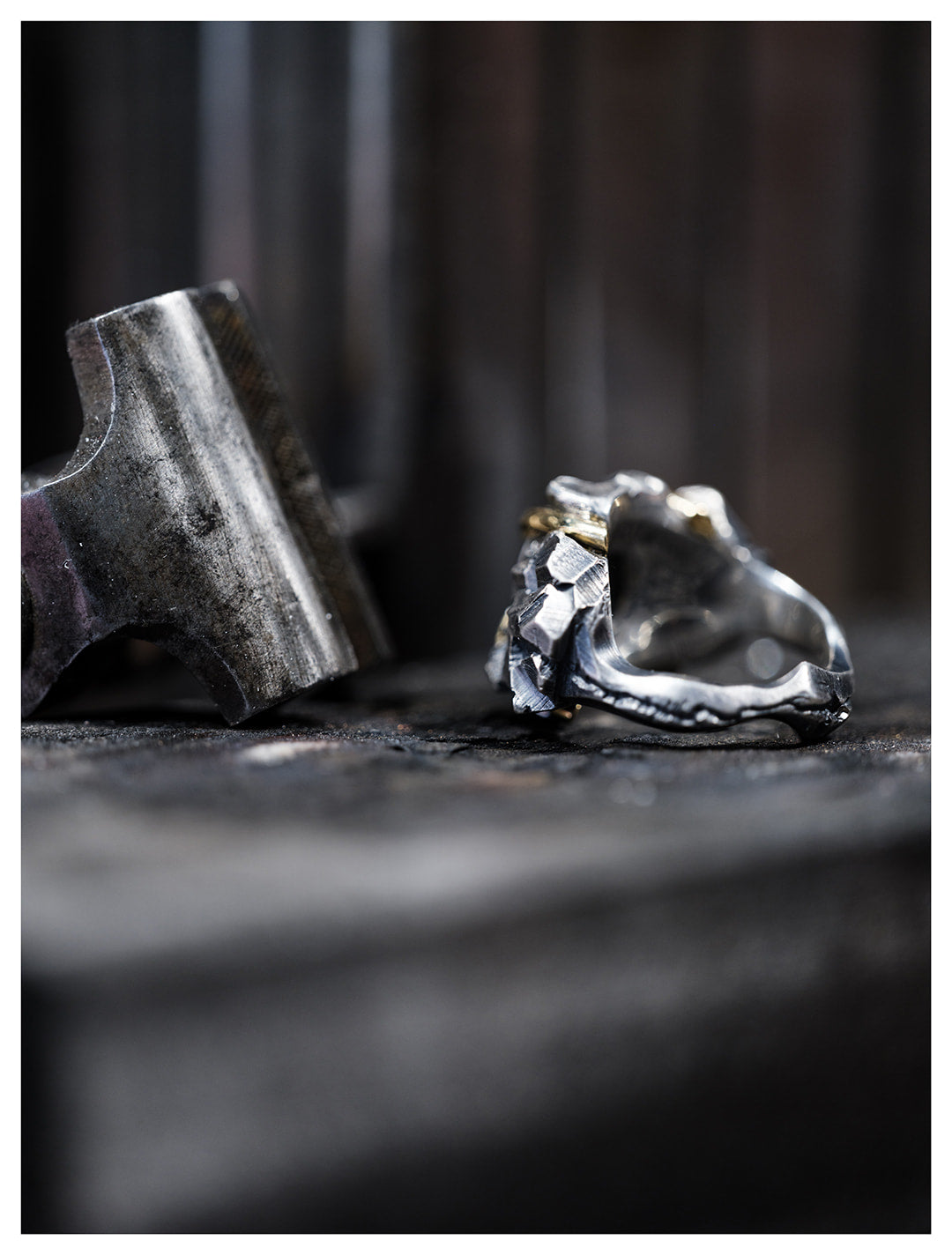 Bague cocktail en argent et or jaune, aigue marine