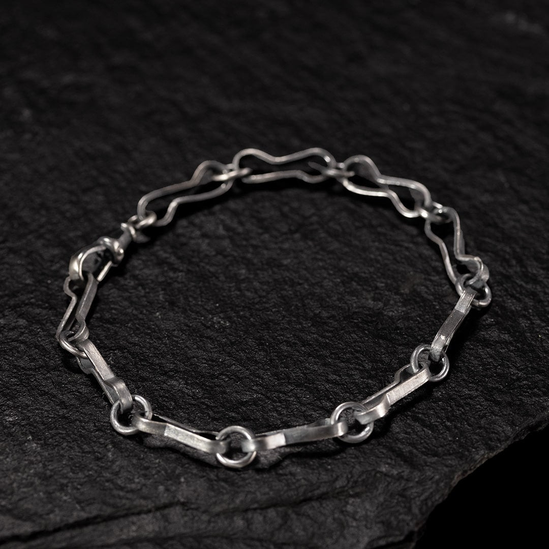bracelet en chaine artisanale gros maillons en argent