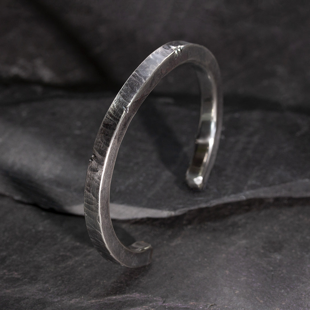 BRACELET JONC EN ARGENT MASSIF MARTELE