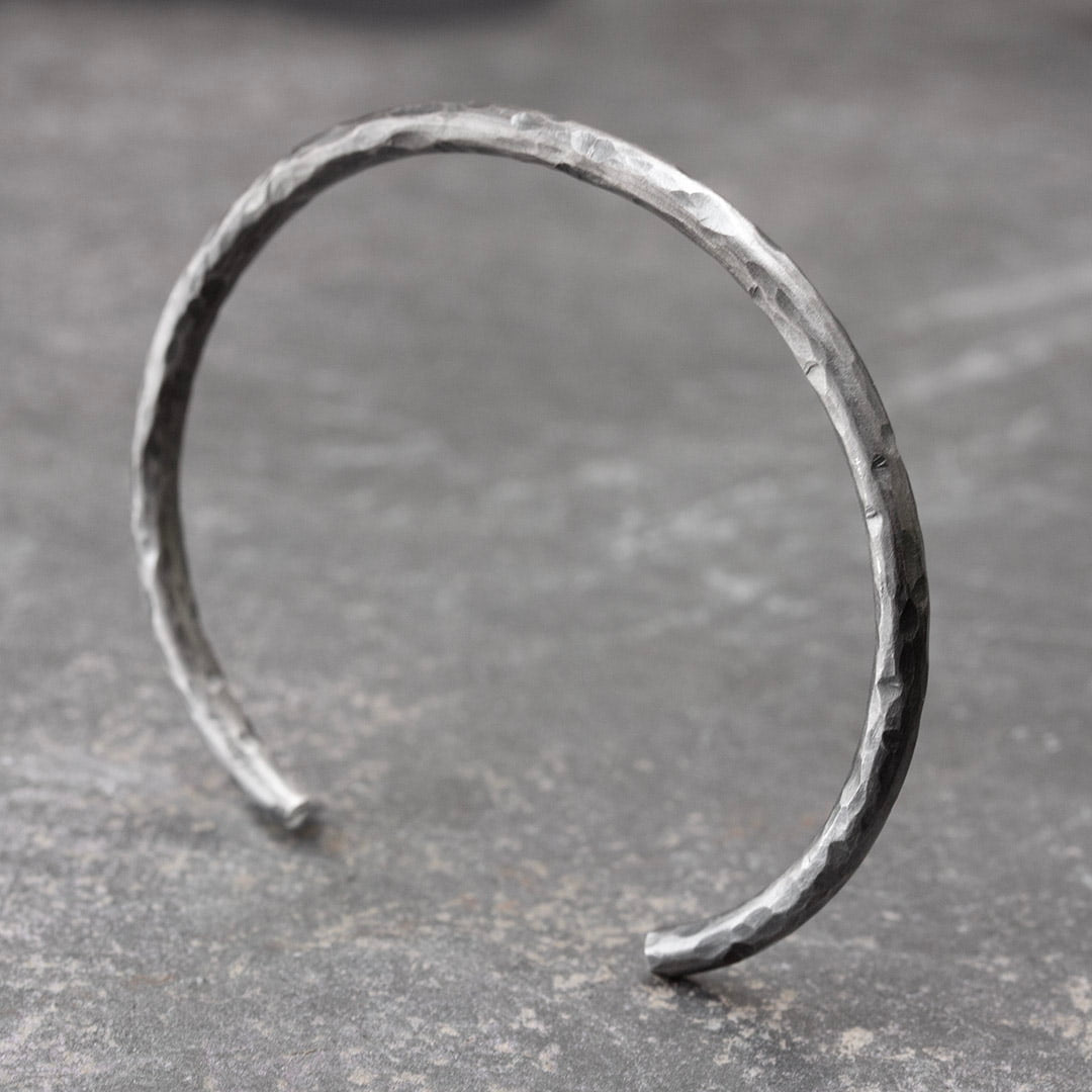 Bracelet demi jonc rigide en argent unisexe