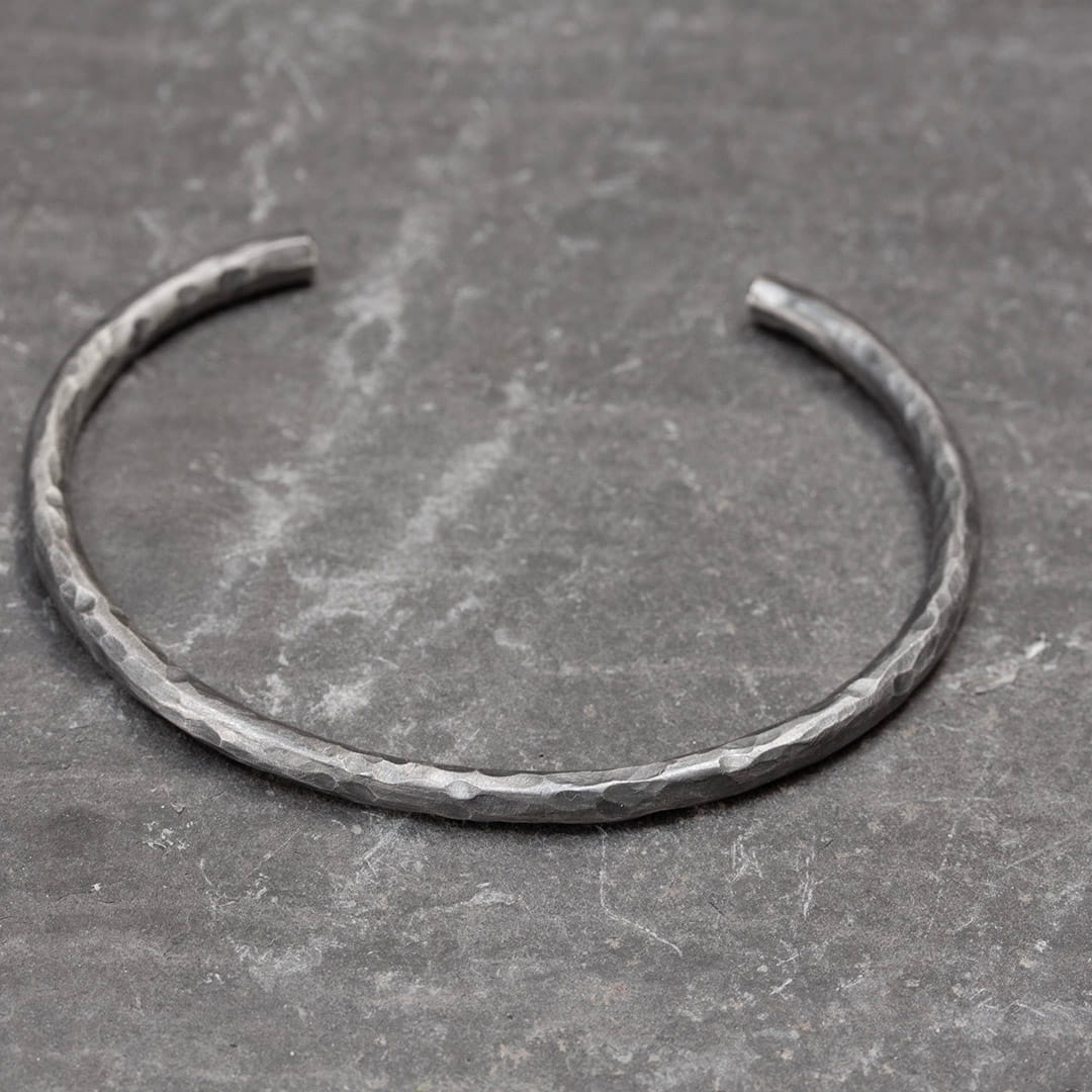 Bracelet demi jonc rigide en argent unisexe