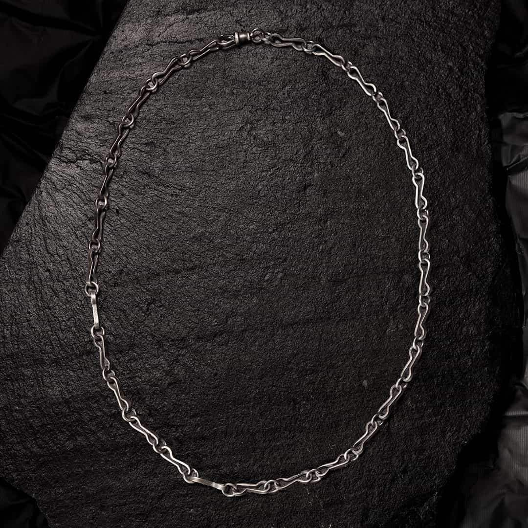 chaine artisanale gros maillons en argent