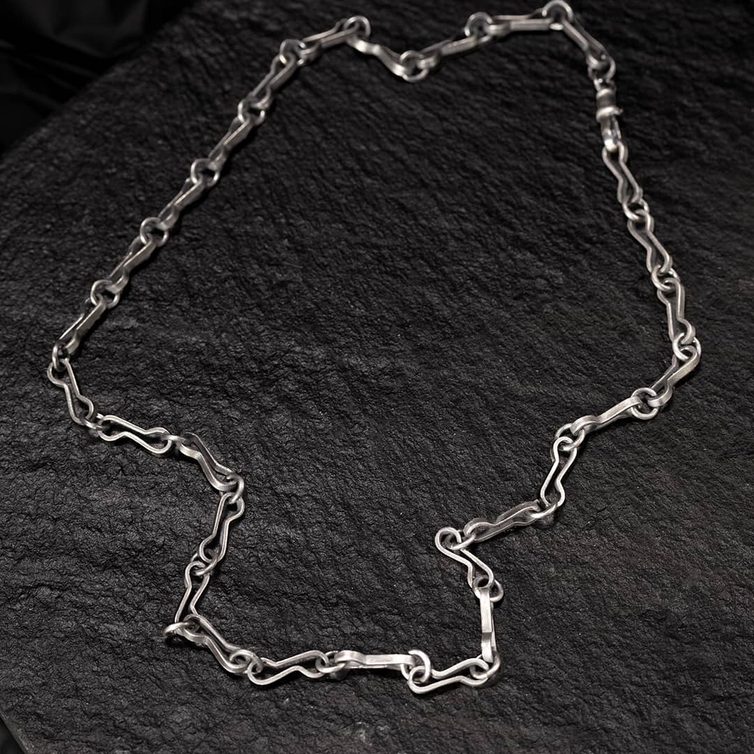 chaine artisanale gros maillons en argent