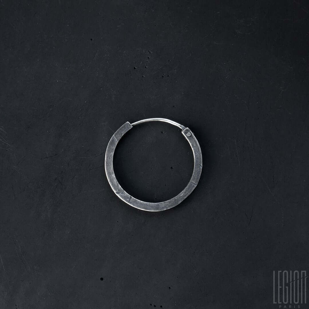boucle d'oreille creole homme martelee 1 Legion Paris