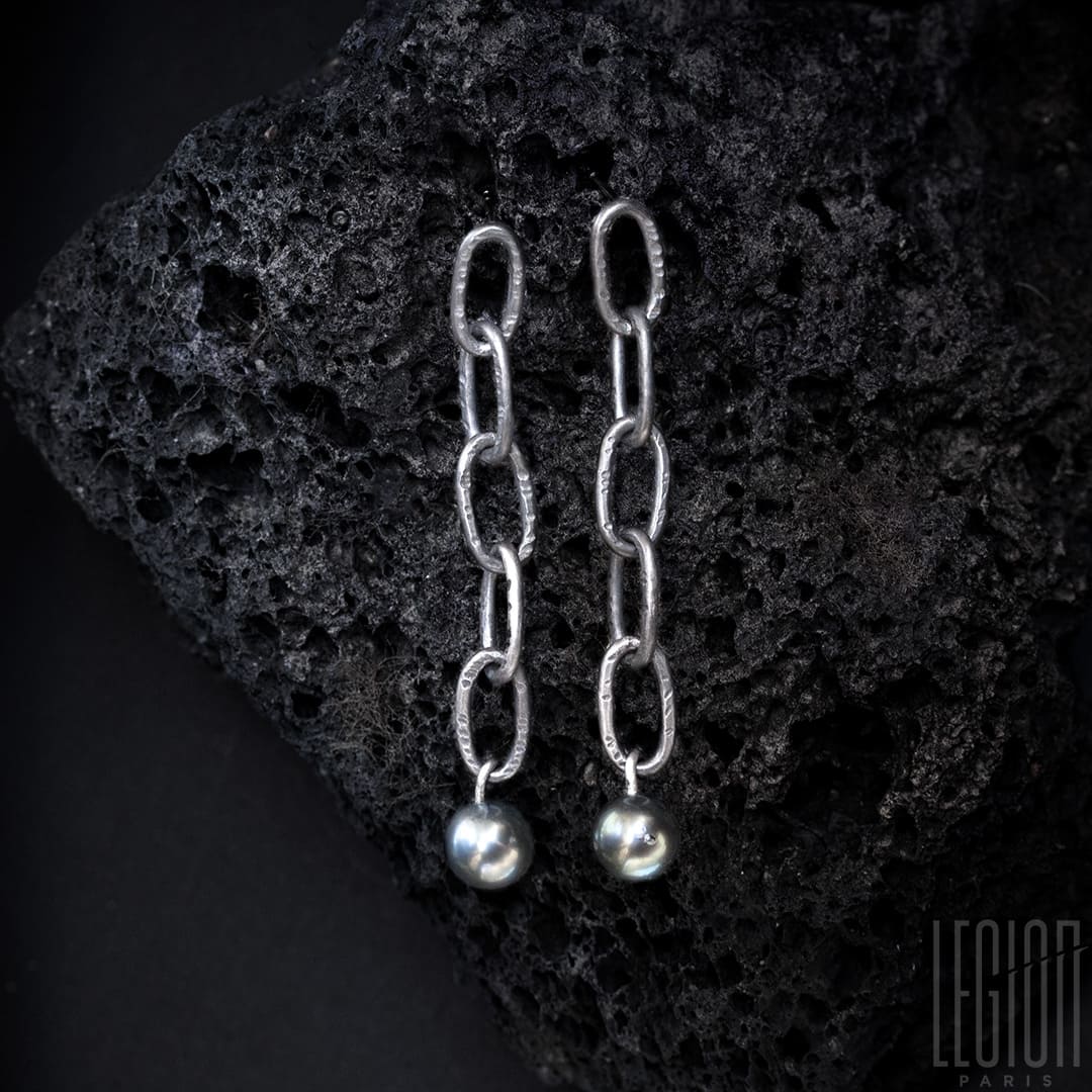 Sahara pour boucles d'oreilles, chaîne d'oreille en perle rouge