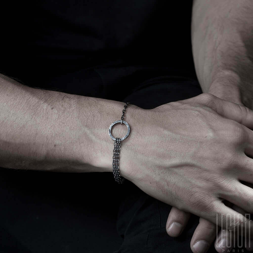 BRACELET EN ARGENT NOIR EN CHAINE