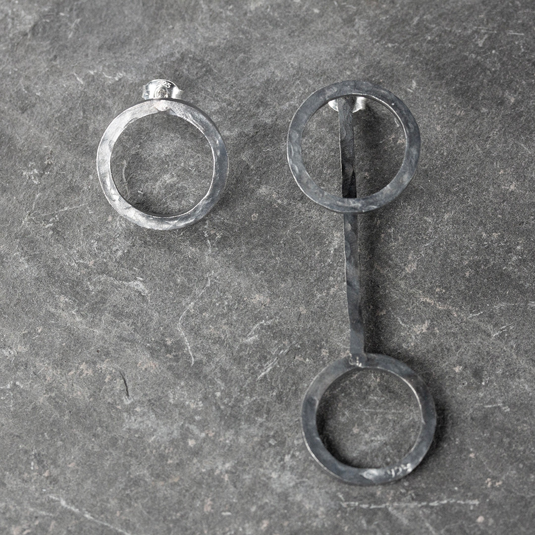 MOLECULA BOUCLES D'OREILLES EN ARGENT NOIR