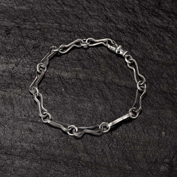 handcrafted chain bracelet with large silver links