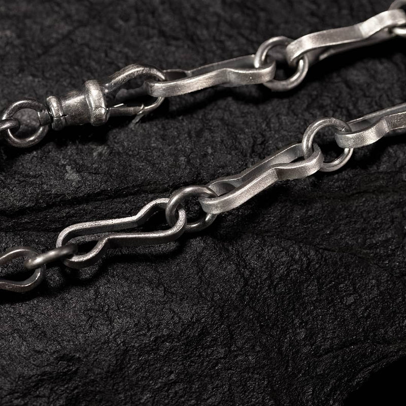 handcrafted chain with large silver links