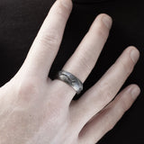 bague homme en argent noir avec diamants noirs