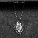 SACRED HEART SILVER PENDANT