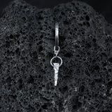 black silver earring with charm 