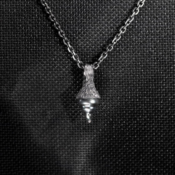 SPHAERA PENDENTIF PERLE DE TAHITI ET ARGENT NOIR