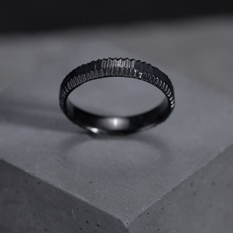 black gold men's wedding ring