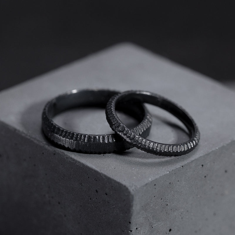 black gold wedding rings