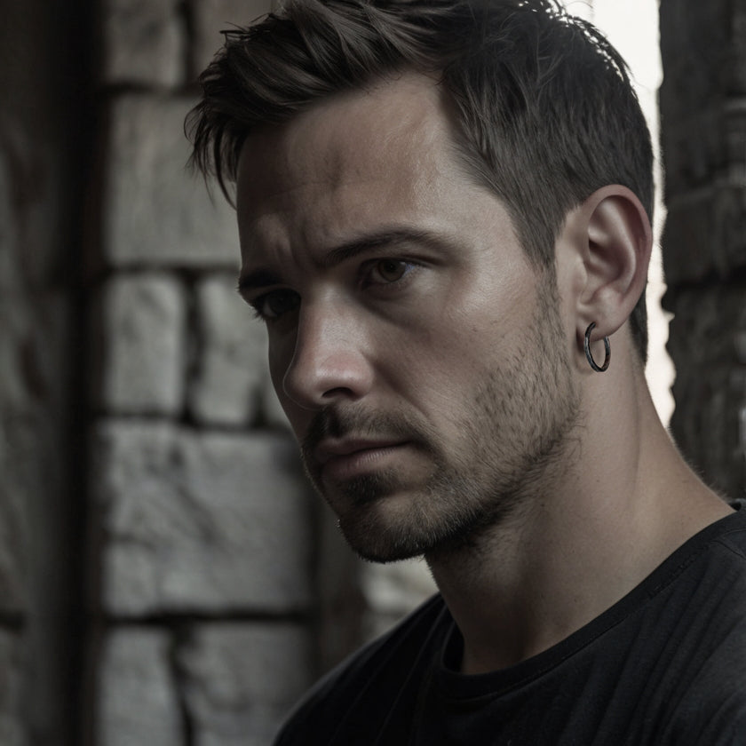 boucle d'oreille creole homme martelee 1 Legion Paris