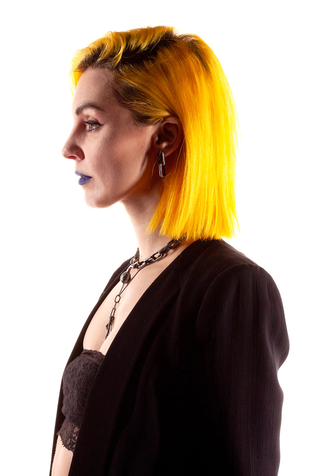 boucles d'oreilles en argent noir et perle de culture akoya