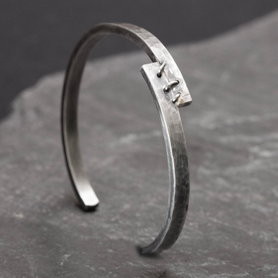 bracelet demi jonc en argent pour femme rigide 