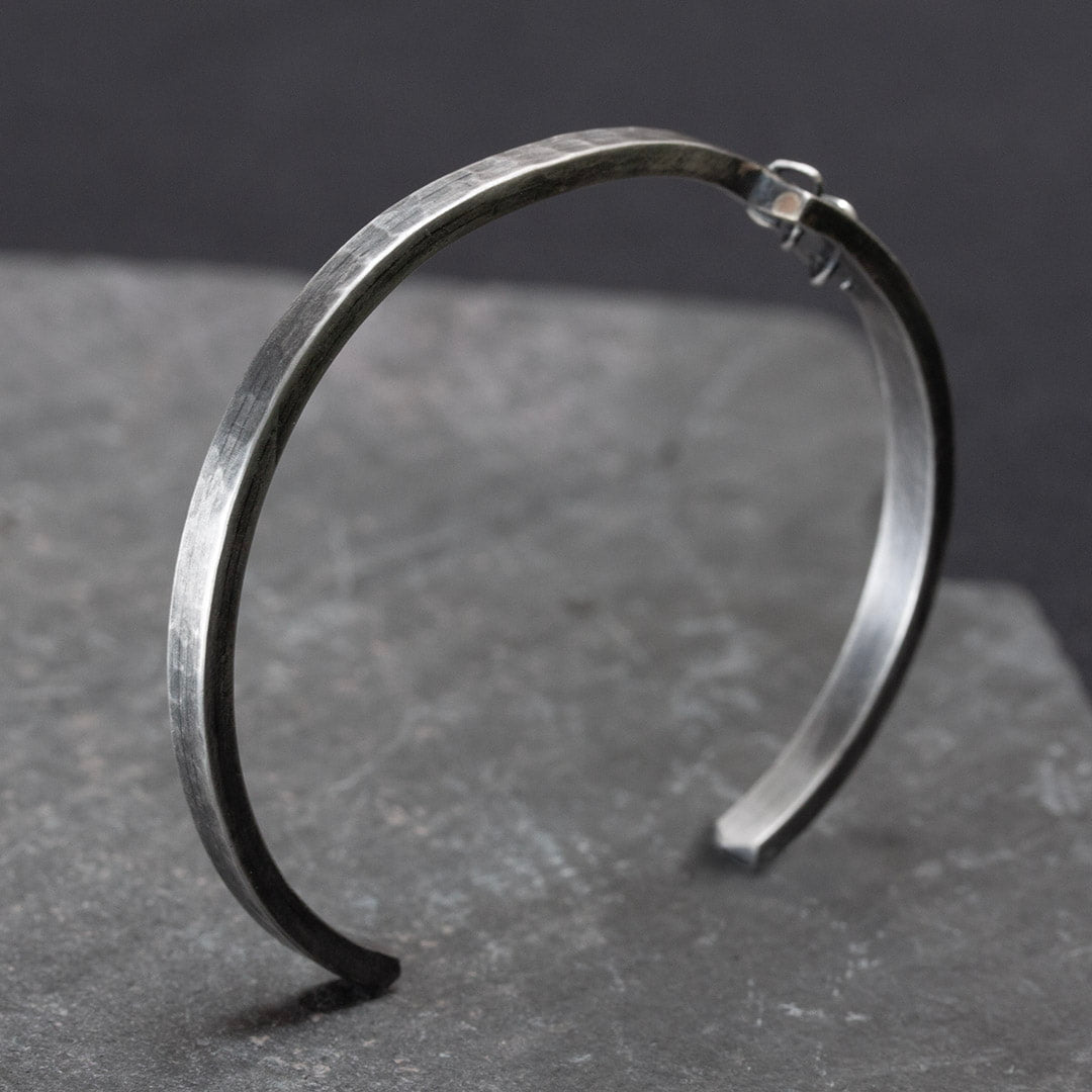bracelet demi jonc en argent pour femme rigide 