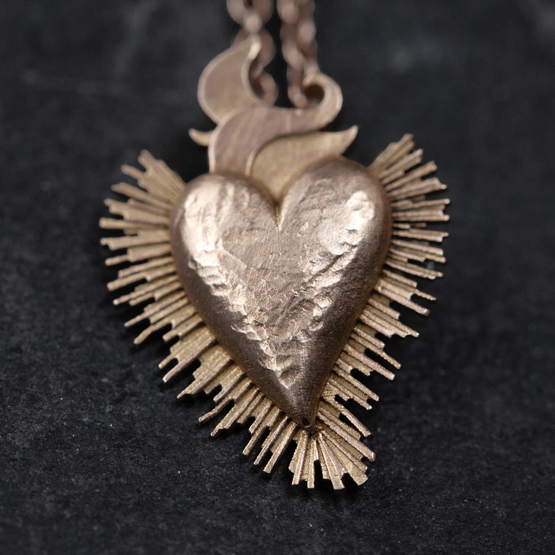 pendentif coeur or rose  Legion Paris