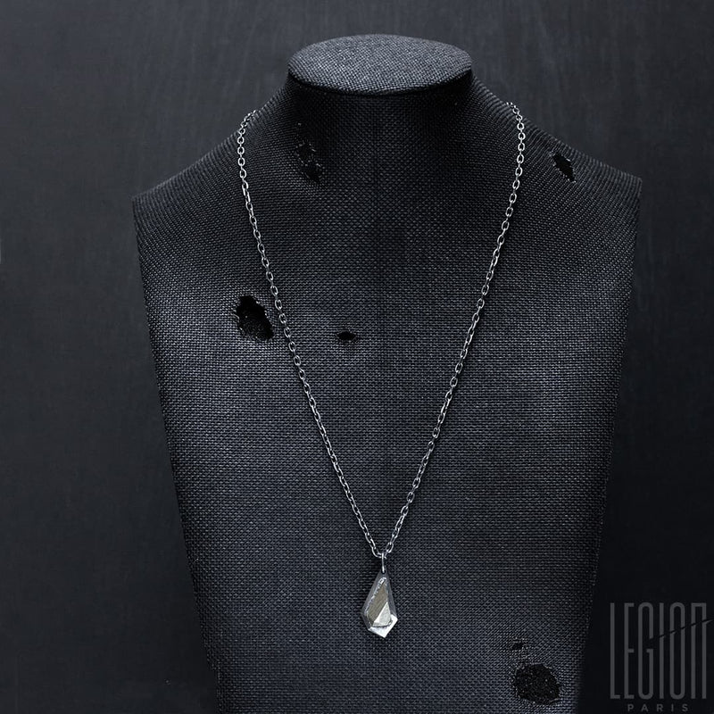 pendentif en argent noir, pièce unique, sur mesure, météorite