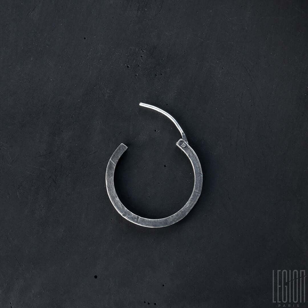 boucle d'oreille creole homme martelee 1 Legion Paris