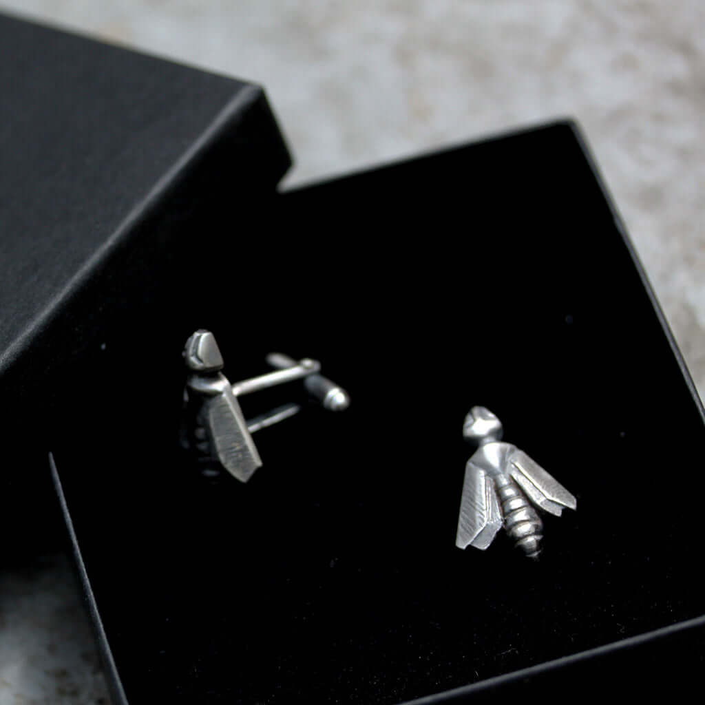 boutons de manchettes abeilles argent 1 Legion Paris