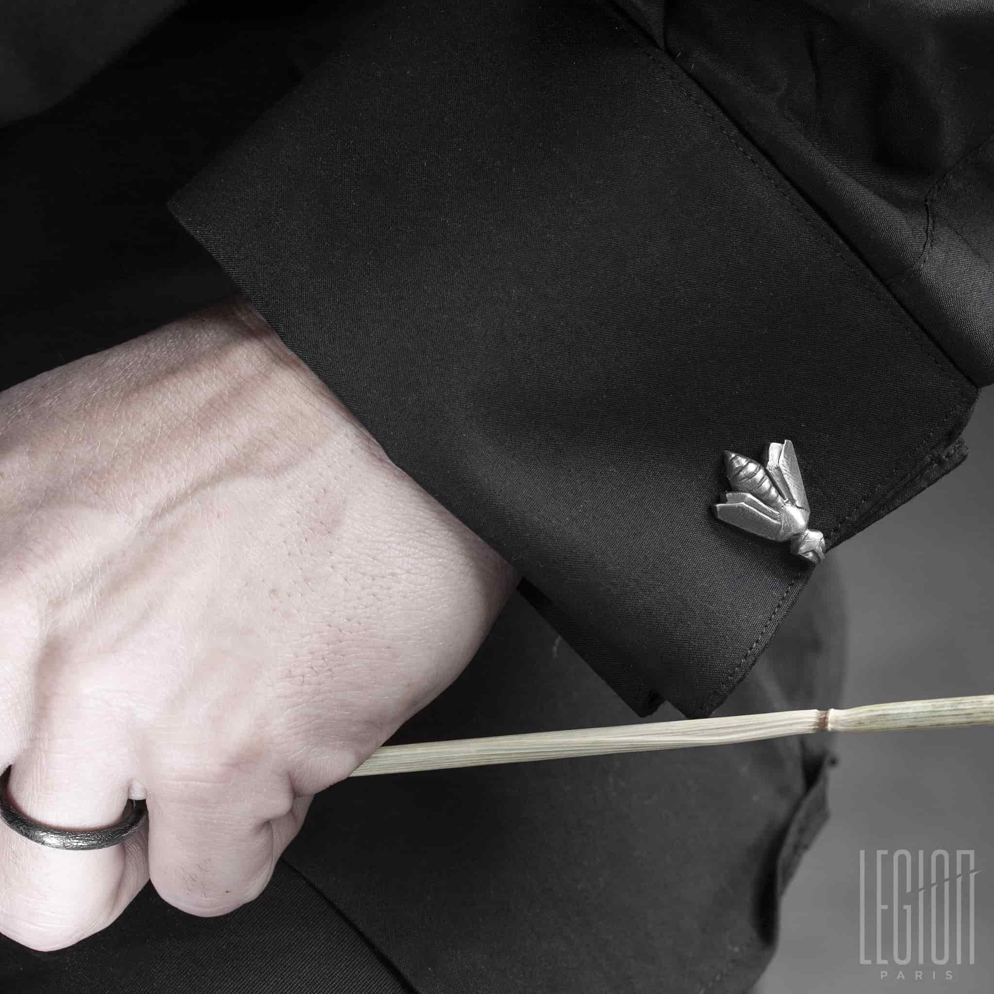 boutons de manchettes abeilles argent 1 Legion Paris