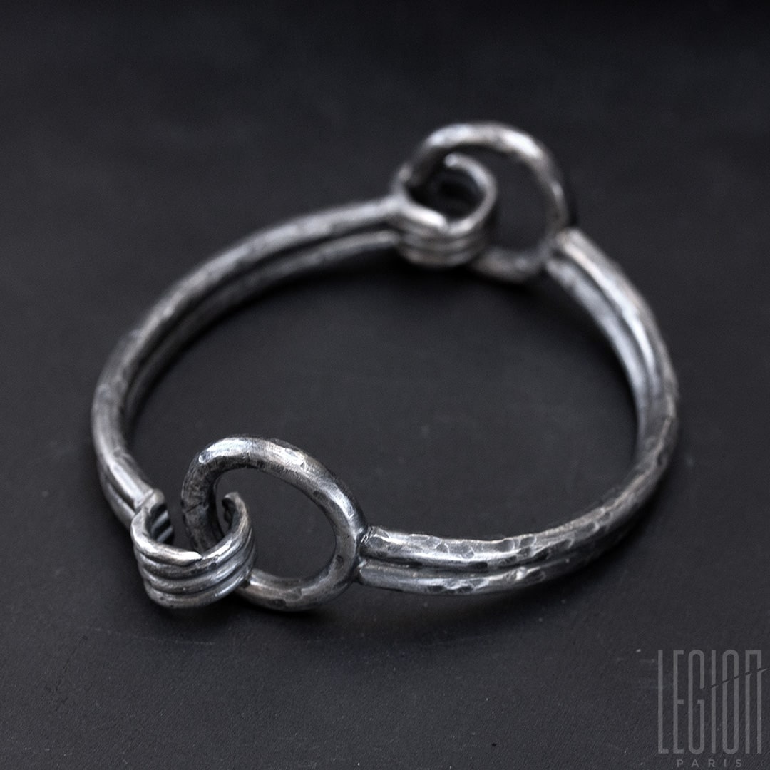 Bracelet en argent noir, pièce unique, sur mesure