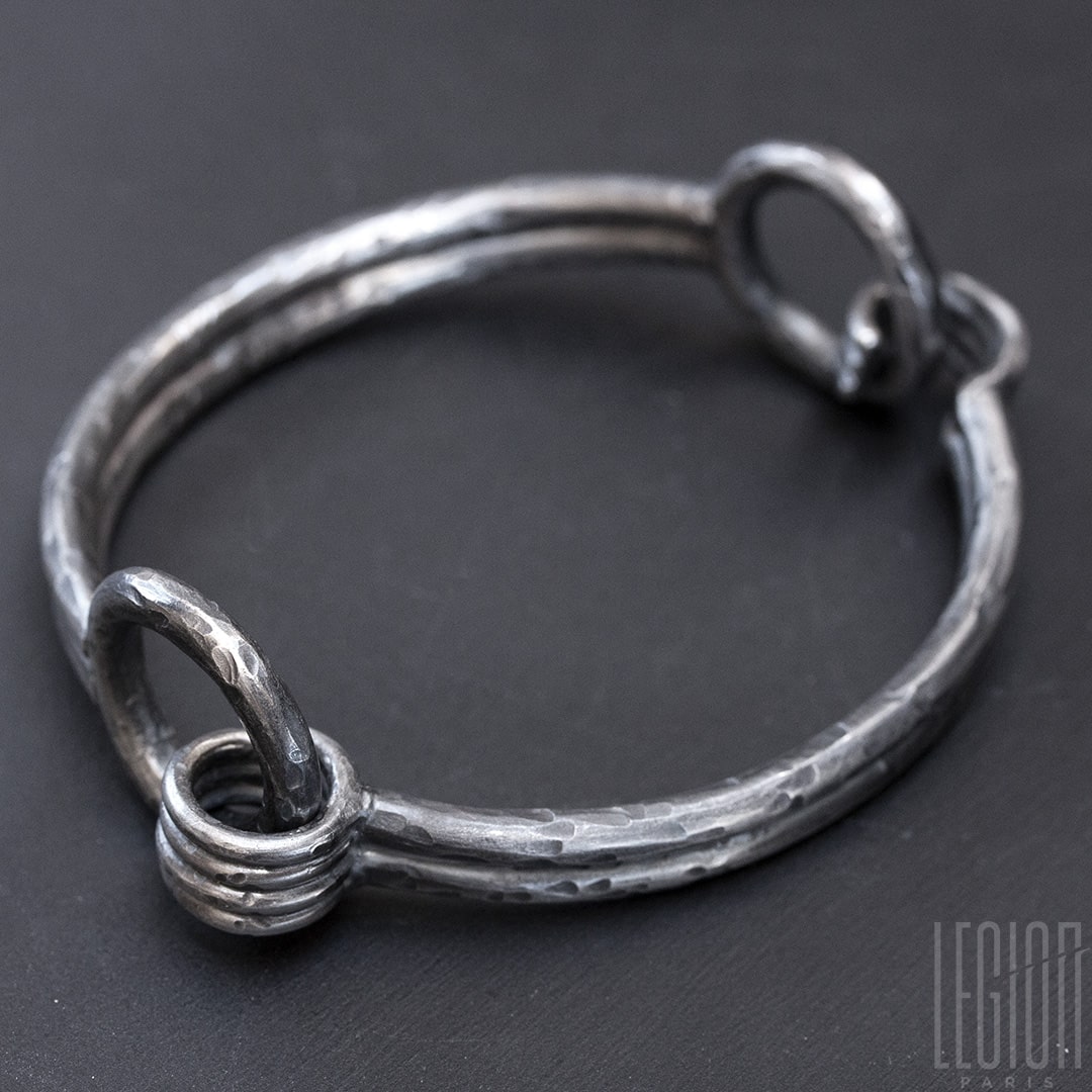 Bracelet en argent noir, pièce unique, sur mesure